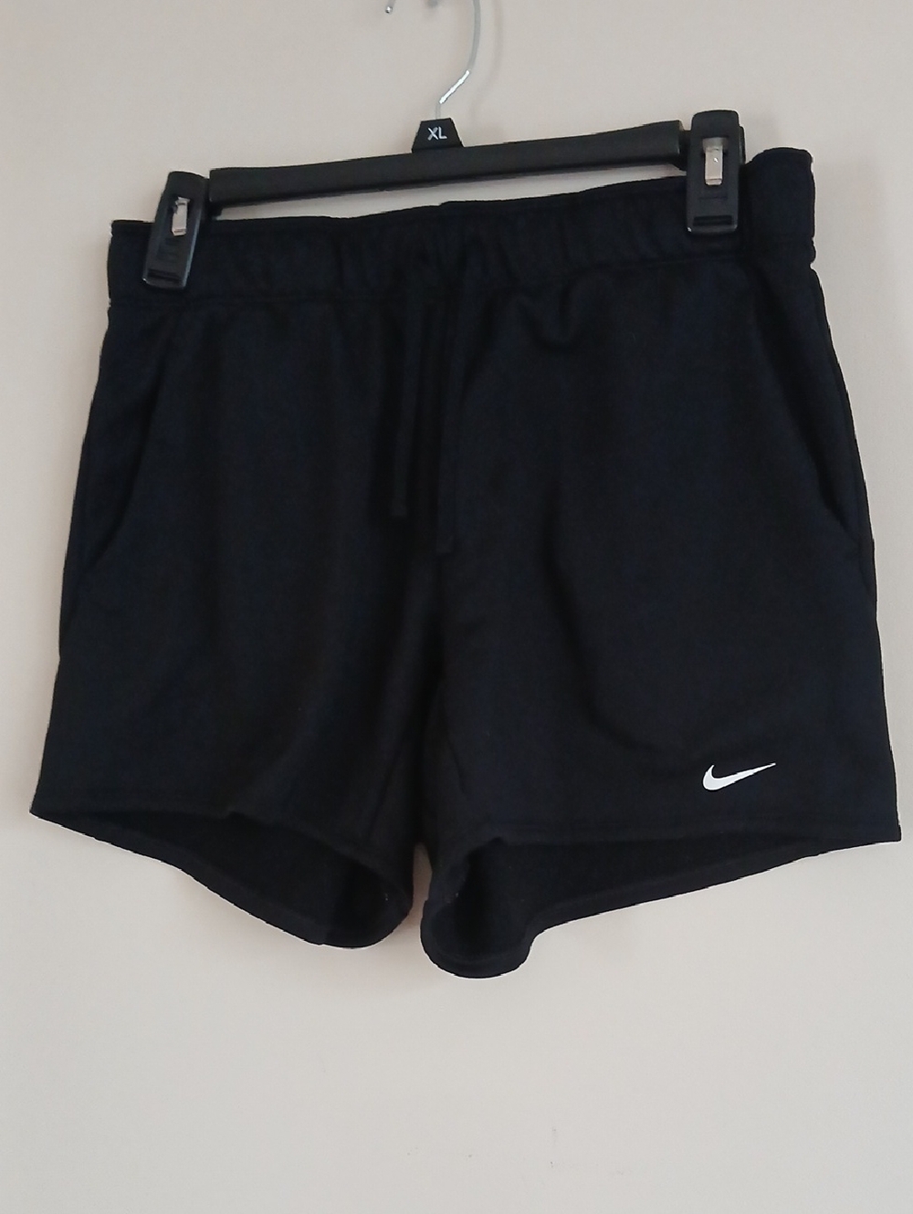 Nike Black Women's Athletic Shorts with White Swoosh